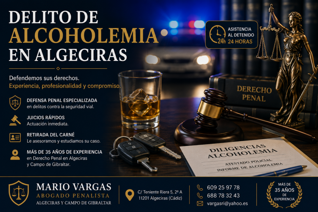 Abogado penalista para delitos de alcoholemia en Algeciras y Campo de Gibraltar